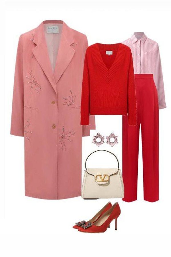 Look 03: pink and red